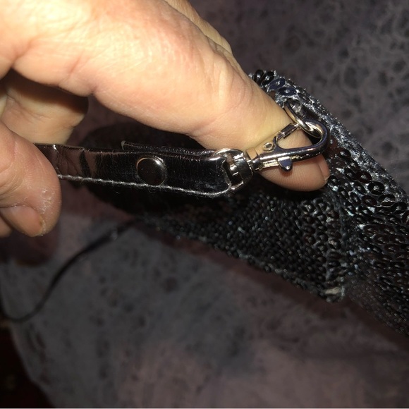 Silver sequin Shoulder Bag with Sparkly Texture and Thin Strap- like new - Picture 3 of 8